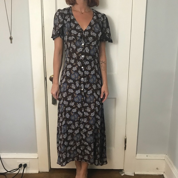 Christy Dawn Brown Floral Deadstock Maxi Dress - Picture 13 of 13